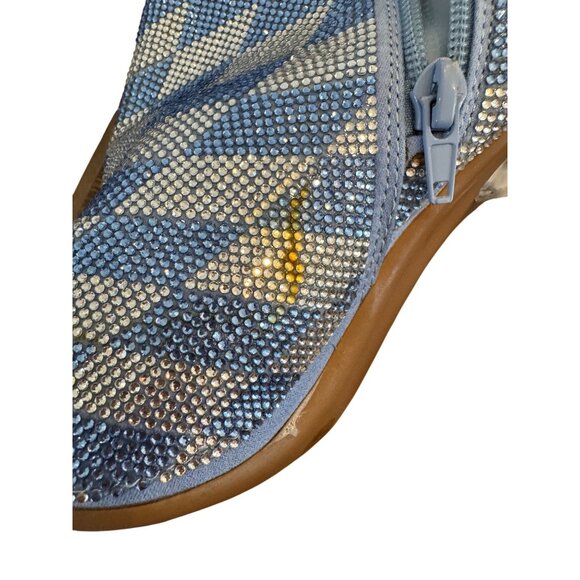 Gianni Bini Blue Rhinestone Embellished 4" Heel Ankle Boots Size 9.5 - Picture 6 of 11